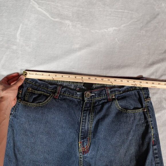 Vintage Brooklyn Xpress Denim Shorts Mens 40 (Fits 38) 13” Pocket Design Baggy - Picture 5 of 8